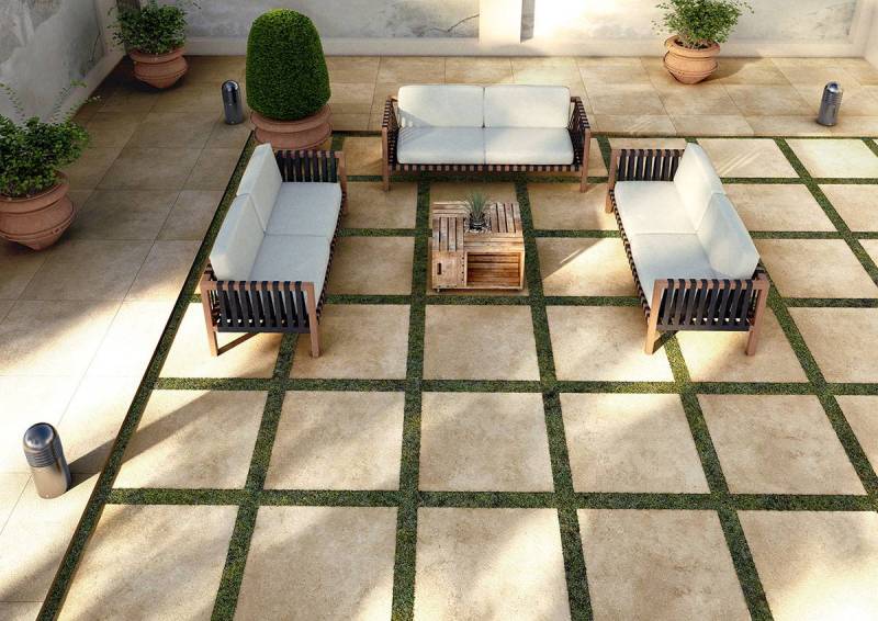 GRES CERAME EFFET PIERRE – USINE TUSCANIA – GAMME COLLOSSEO PLUS BEIGE